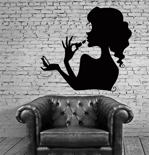 Vinyl Decal Beauty Salon Cosmetics Makeup Woman Girl Room Wall Stickers