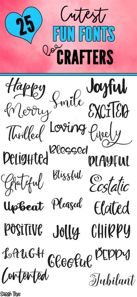 25 Cutest Fun Fonts For Crafters Sarah Titus