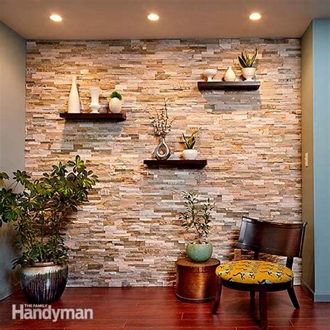 Create A Faux Stone Accent Wall Using Faux Stacked Stone