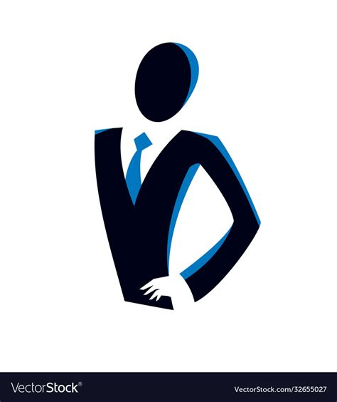 Young Attractive Businessman Logo Or Icon Vector Image