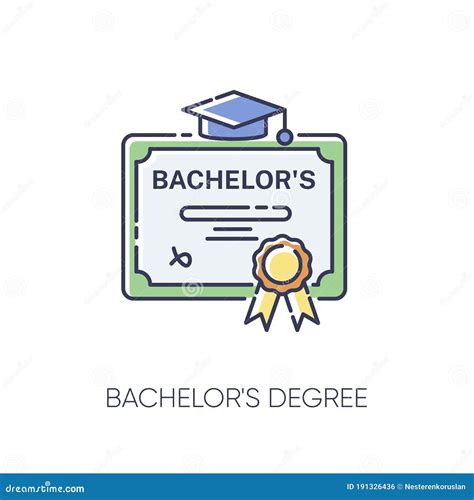 Bachelors Degree Rgb Color Icon Stock Vector Illustration Of Cartoon