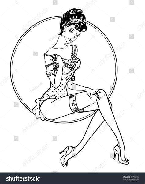 Pin Up Classic Sexy Girl Stock Vector Shutterstock