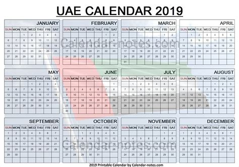 2019 Uae Calendar Qualads