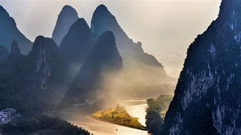 Hd Wallpaper China Guangxi Guilin Li River Mountains Limestone