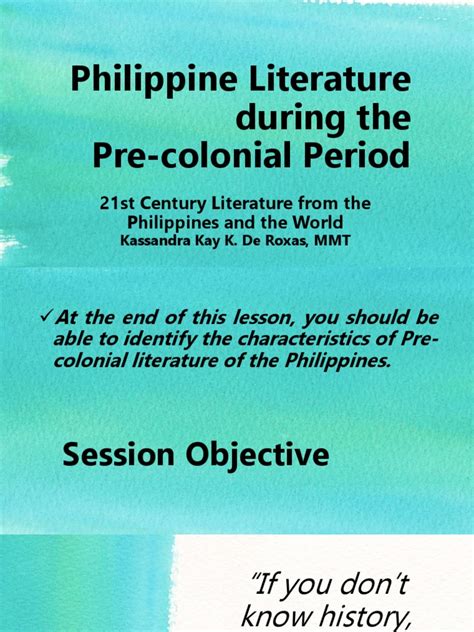 Philippine Literature During The Precolonial Period Final Pdf Narrative