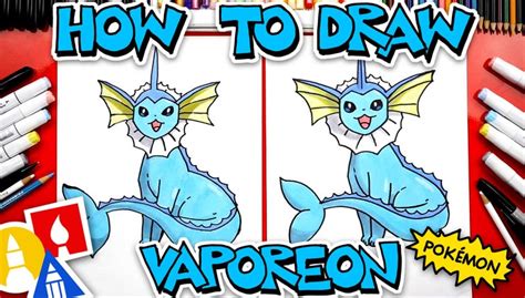 How To Draw Vaporeon Pokemon Art For Kids Hub