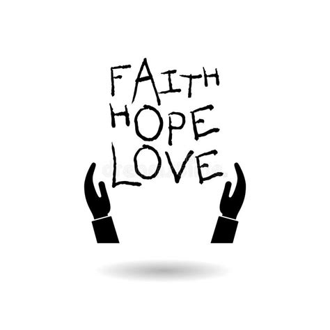 Faith Hope Love Icon With Shadow Stock Vector Illustration Of