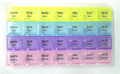 Dewberries Pack Of 1 Pill Case 4 Row 28 Squares Weekly 7 Days Tablet