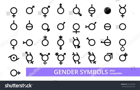 Full Collection Vectors All Gender Symbols เวกเตอร์สต็อก ปลอดค่าลิขสิทธิ์ 761594839