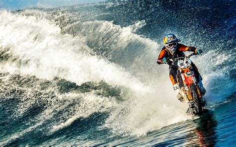 Surfing Legend Robbie Maddison Rides A Wave On A Motorcycle Pictolic
