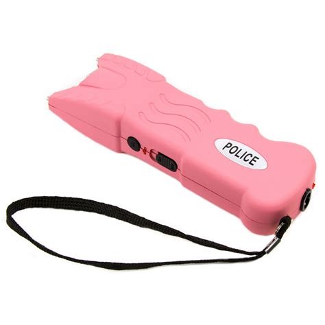 Heavy Duty Pink Stun Gun Police 916 With Led Flashlight Rechargeable