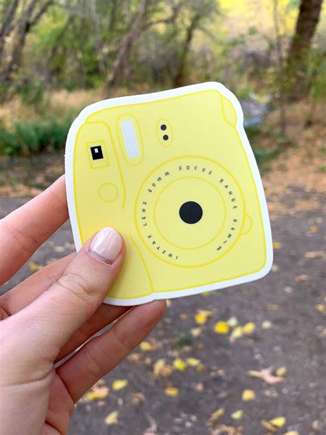 Yellow Polaroid Camera Sticker Laptop Sticker Water Bottle Etsy