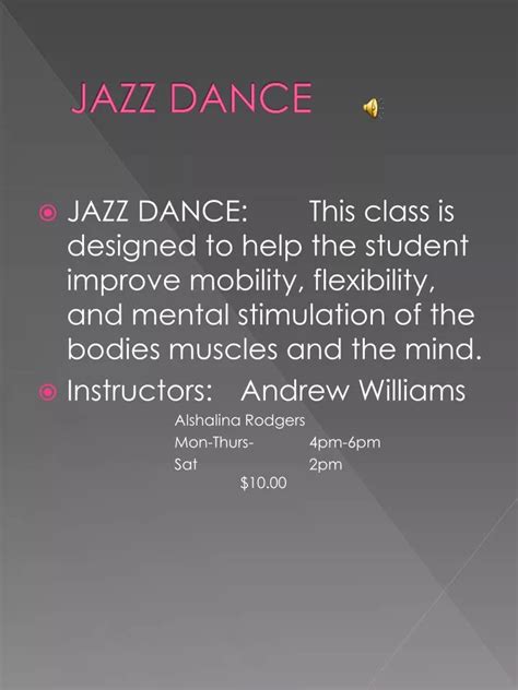 Ppt Jazz Dance Powerpoint Presentation Free Download Id2176197
