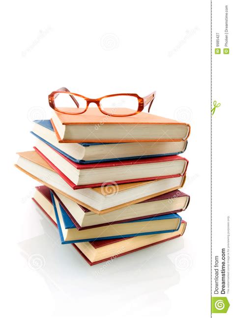 Book Stack With Glasses Stock Image Image Of Isolated 9985427