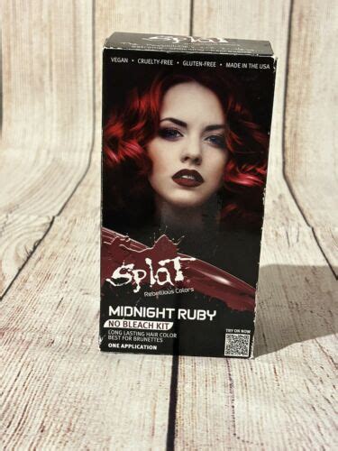 Splat Hair Dye Kit Midnight Ruby Color 30 Wash No Bleach Needed W