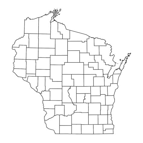 Premium Vector Wisconsin State Map With Counties Vector Illustration