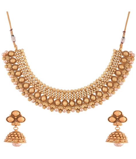 1 Gram Gold Plated Traditional Necklace Set With Pearls Buy 1 Gram
