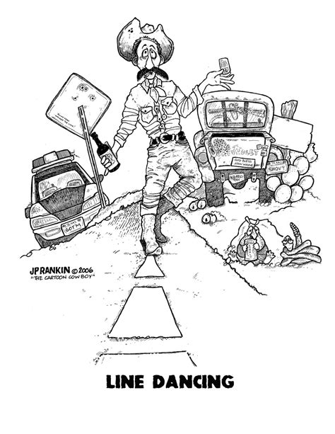 Jp Rankin The Art Of The Cartoon Cowboy Line Dancing