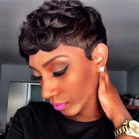Silky straight hair, fabulous curls, feisty bangs, or short edgy tresses, every woman wants a gorgeous hairstyle. 2018 Short Haircuts for Black Women - 67 Pixie Short Black ...