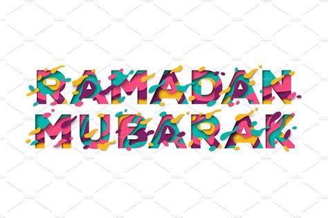 Ramadan Mubarak Typographic Concept Illustrations Creative Market