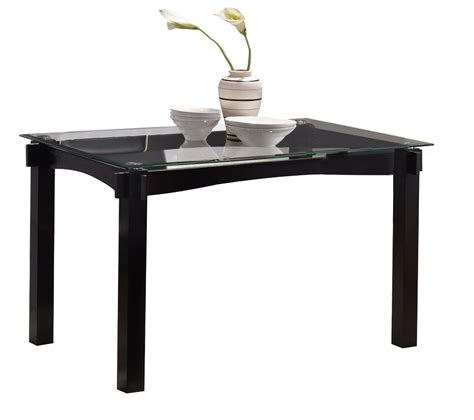 Eugene Kitchen Dining Table Cappuccino Wood And Beveled Glass Top