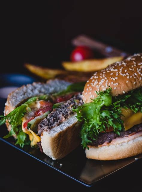 Burger With Ham Ketchup · Free Stock Photo