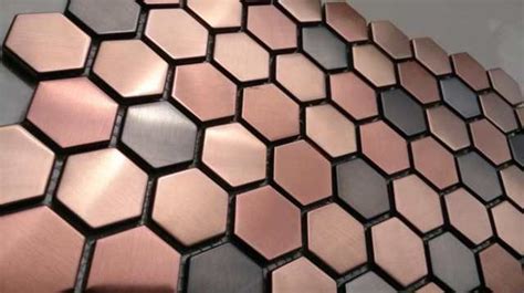 20 Hexagon Copper Mosaic Tiles