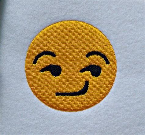 Smirk Emoji Emoticon Machine Embroidery Design Pattern Download Etsy
