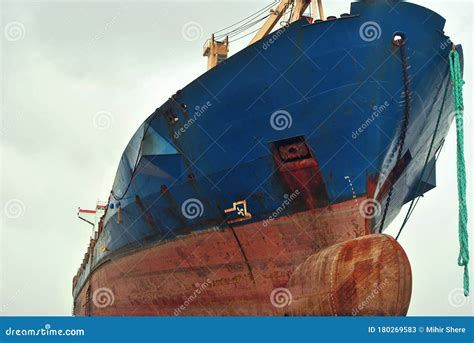 A Abandoned Cargo Ship Stucked On Juhu Beach In Mumbai Stock Image
