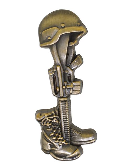 Pinmarts Final Tribute Battle Cross Fallen Soldier Gold Lapel Pin Ebay