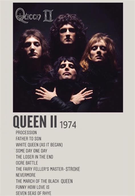 Minimalist Poster Queen Ii Queen Albums Queen Album Covers Queen Poster