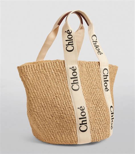 Womens Chloé White Large Woven Woody Basket Bag Harrods Countrycode