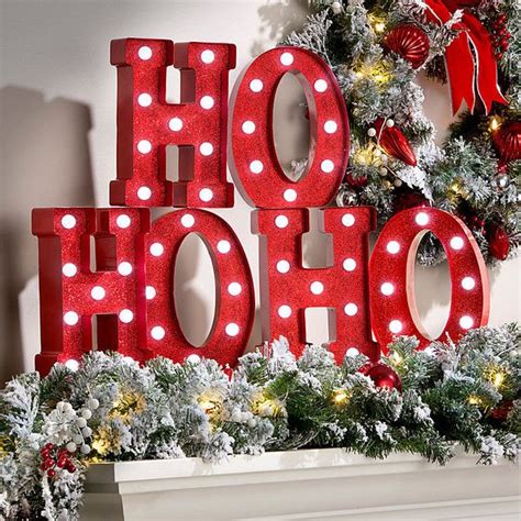 Improvements Lighted Ho Ho Ho Marquee Sign Christmas