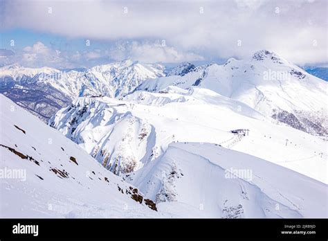 Mountain Ranges Covered With Snow Stock Photo Alamy