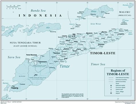8o international boundary district boundary. Timor Leste 1 - Mapsof.Net