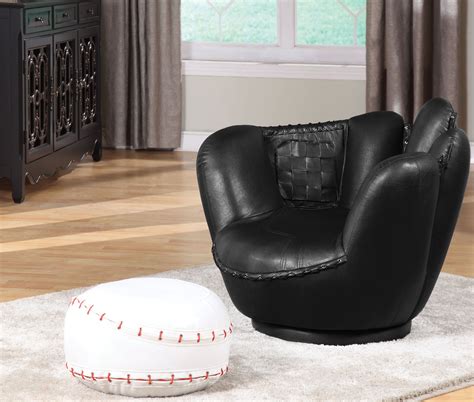 Acme All Star Baseball Glove Chair With Ottoman All Star Collection