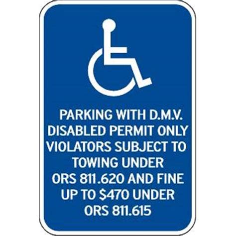 Oregon Parkingdisabled Permit Disabled Parking Sign Reflective 12 X