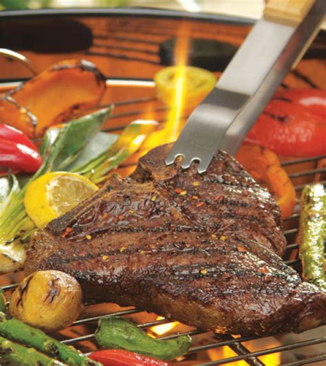 If you are using a charcoal barbeque get the coals to the point that white ash is showing and the coals are glowing and are spread out in an even layer. Grilled T-Bone Steaks with Chimichurri Sauce