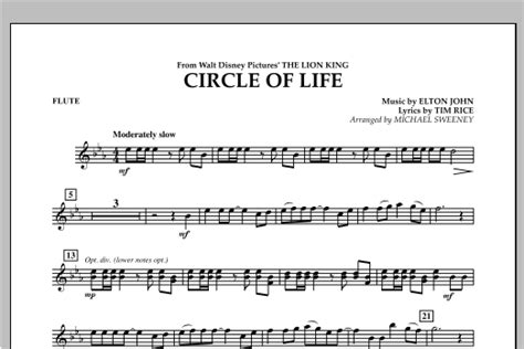 Circle Of Life From The Lion King Arr Michael Sweeney Flute