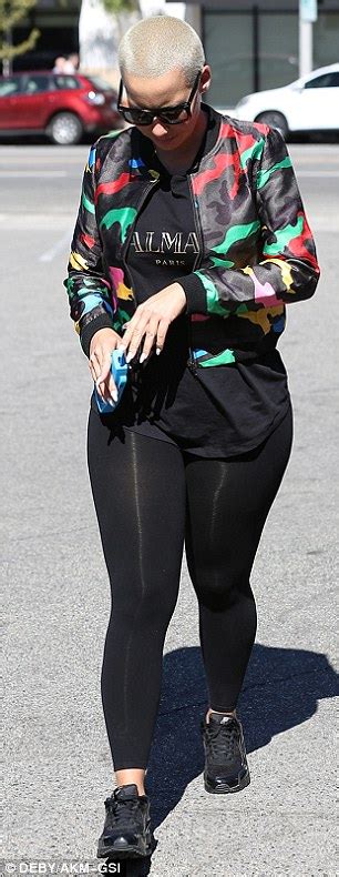 Amber Rose Dons Curve Hugging Leggings After Reigniting Kardashian Feud