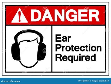 Danger Ear Protection Required Symbol Sign Vector Illustration