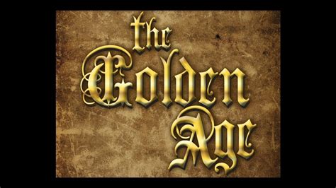 The Golden Age Logo On An Old Worn Paper Background With Gold
