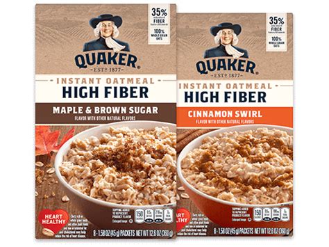 Enjoy as part of a varied and you should always read the product label and not rely solely on the information provided on the website. Quaker Oatmeal High Fiber Nutrition Facts - NutritionWalls