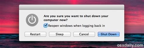 Shutdown Your Mac Without The Warning Dialog