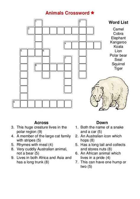 Very Easy Crossword Puzzles For Kids Activity Shelter Word Puzzles