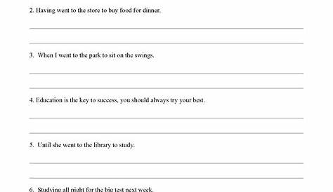 sentence vs fragment worksheets