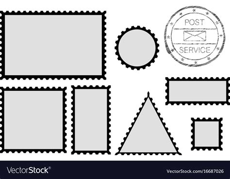 Blank Post Stamp Shape Rectangle Triangle Vector Image