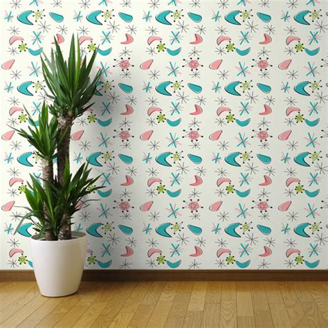 Authentic Midcentury Modern Wallpaper Range By Spoonflower Retro To Go