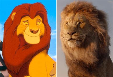 Mufasa Lion King Cartoon And Live Action Cast Side By Side Photos