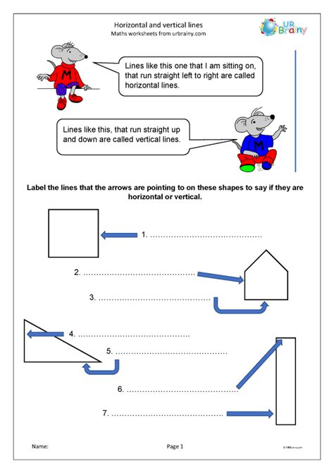 Horizontal And Vertical Lines Worksheet